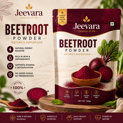 Jeevara Beetroot Powder 100g | 100% Natural Beetroot Powder | Pack of 2 & Pack of 3