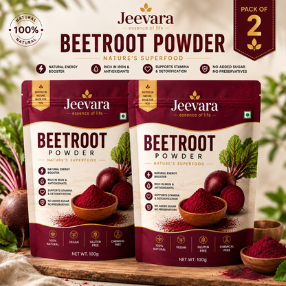 Jeevara Beetroot Powder 100g | 100% Natural Beetroot Powder | Pack of 2 & Pack of 3