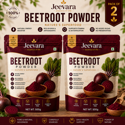Jeevara Beetroot Powder 500g | Finely Ground Beetroot | Pack of 2 / Pack of 3
