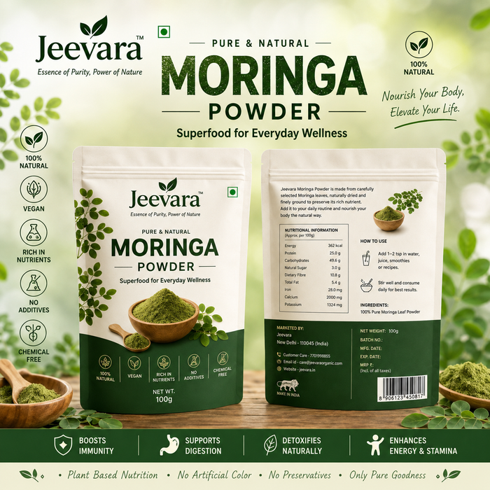 Jeevara Pure & Natural Moringa Powder – 100g
